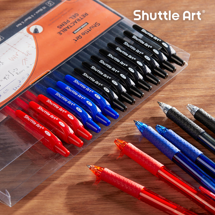 Retractable Gel Pens, 20 Pack 0.7mm Medium Point Rollerball 10 Black 5 Red 5 Blue