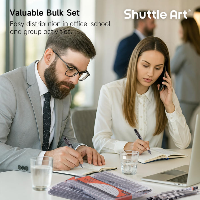 Retractable Black Gel Pens, Ink Glide Series - Set of 60, 0.5mm