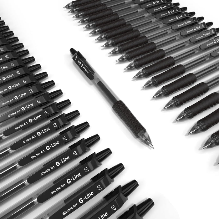 Retractable Black Gel Pens, 18 Gel Pens with 18 Refills - Set of 36
