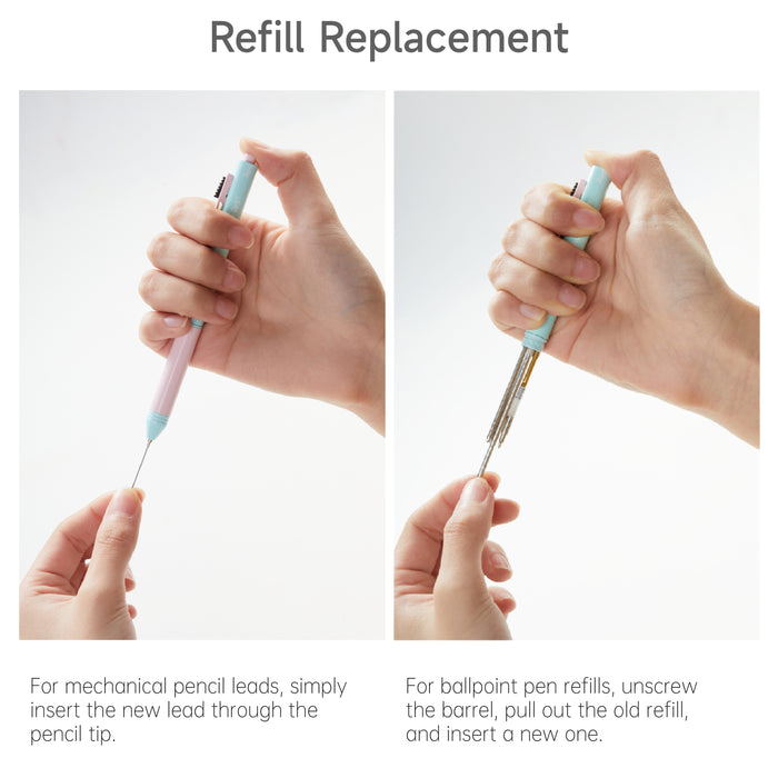 4 in 1 Multicolor Pen, 2 Pack Retractable Ballpoint Pens with 1.0mm Black Blue Red Ink and 0.5mm Mechanical Pencil