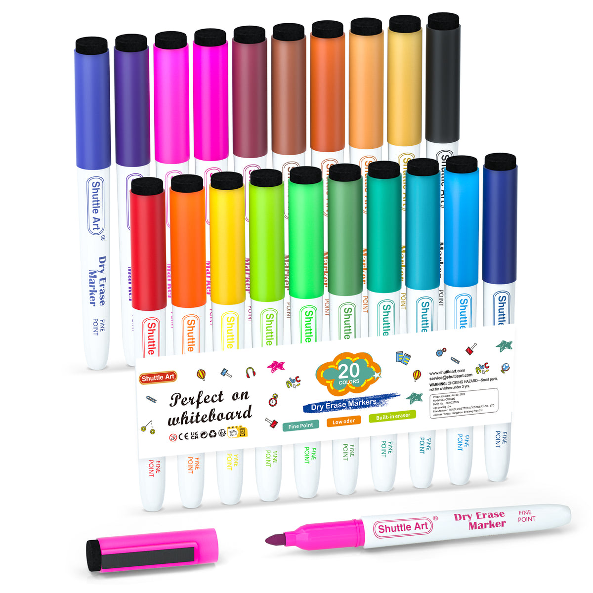 Dry Erase Markers, 20 Colors - Set of 20 — Shuttle Art