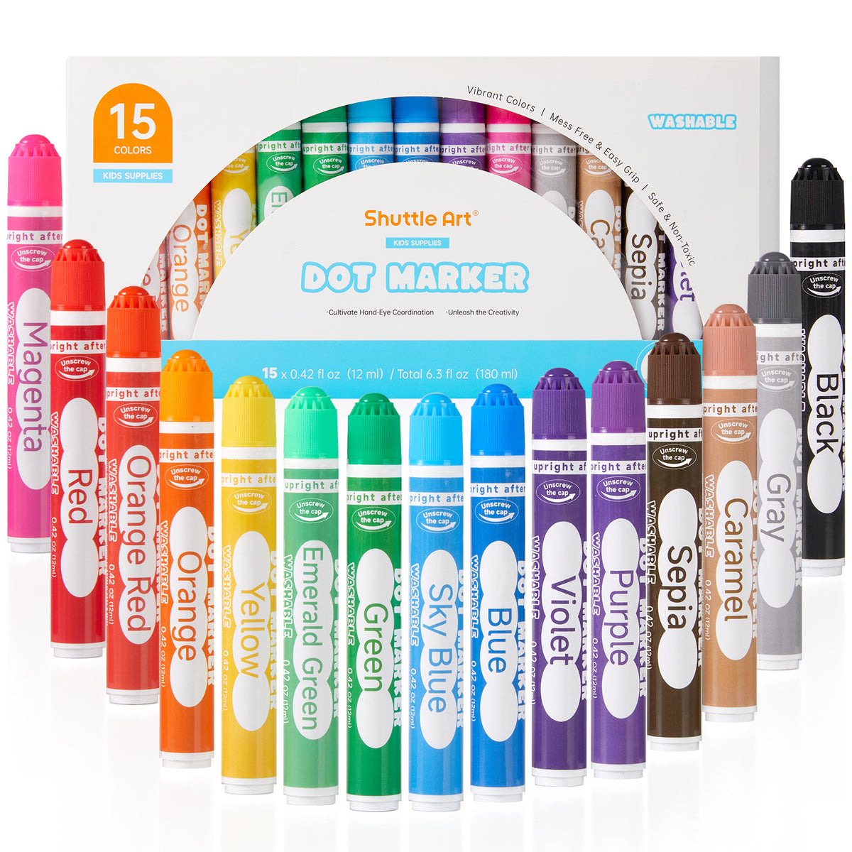 Shuttle Art 72 Stück Acrylfarben Set, 60 bunte Acryl Farben in Flaschen Shuttle Art 72 Stück Acrylfarben Set, 60 bunte Acryl Farben in Flaschen