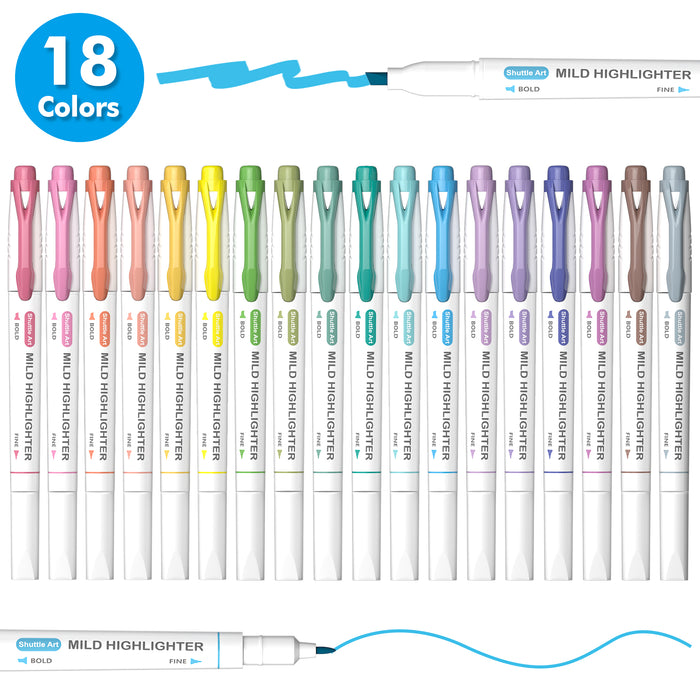 Pastel Highlighters, 18 Colors - Set of 18