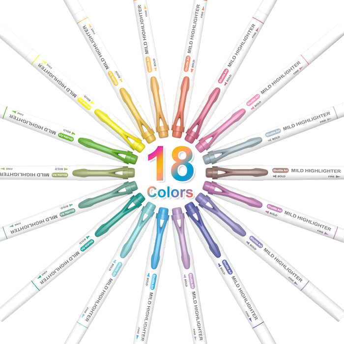 Pastel Highlighters, 18 Colors - Set of 18