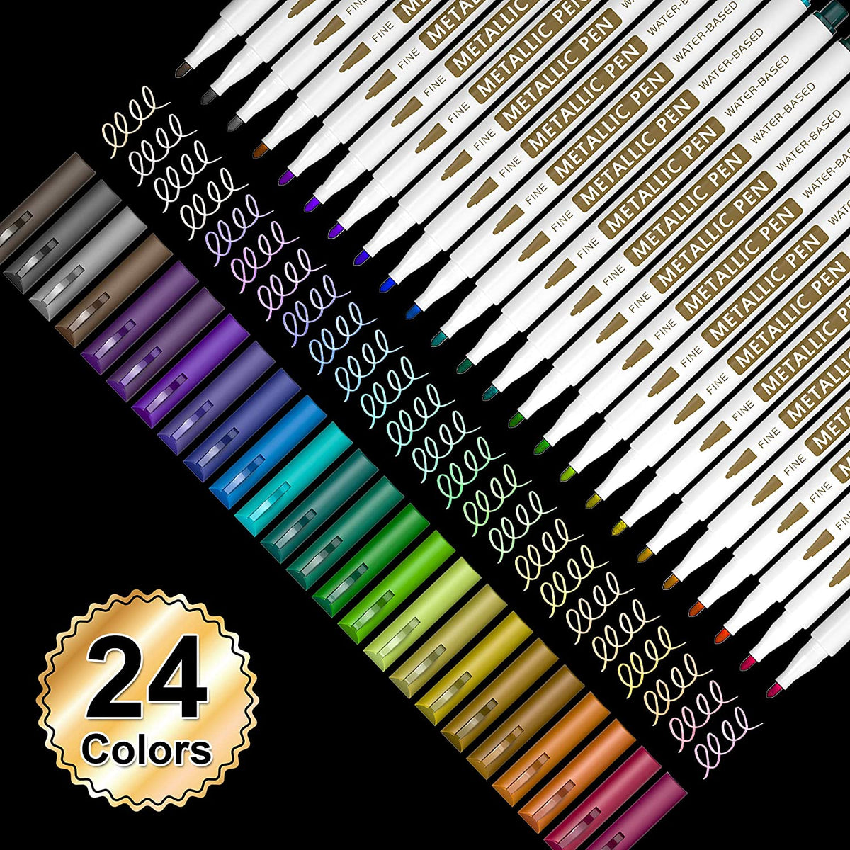 12 Acrylstiften Dual Tip Metallic - Verfstiften voor Happy Stones 12 Acrylstiften Dual Tip Metallic - Verfstiften voor Happy Stones