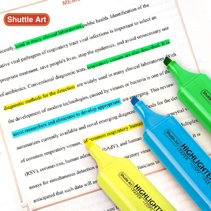 Fluorescent Colors Highlighters - Set of 8