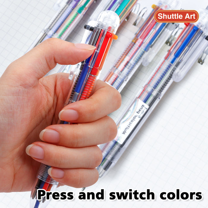 Multicolor Shuttle Pen, 6 Colors Pic - Set of 23