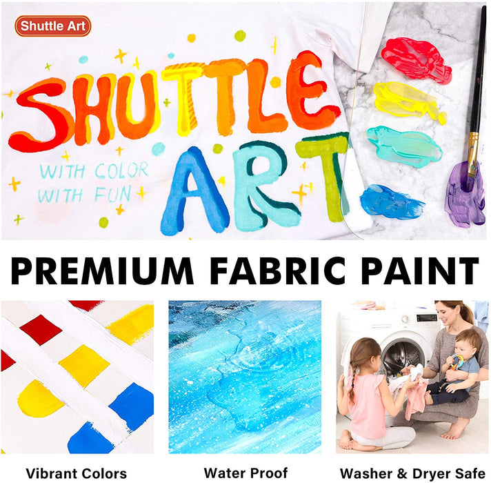 Fabric Paint, 60ml/2oz bottle - Set of 18