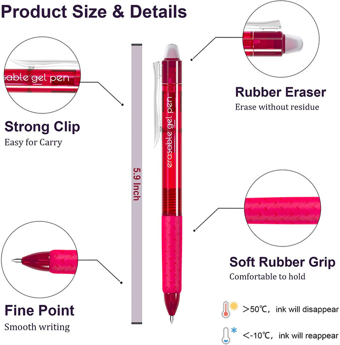 Colored Erasable Gel Pens - Set of 22
