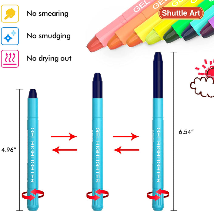Shuttle Art 144 Pack Bulk Highlighters - 8 Bright Colors, Chisel Tip, No-Bleed Ink For School & Office
