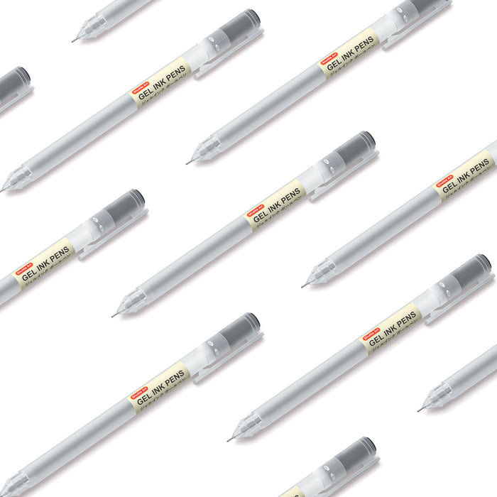 Black Gel Ink Ball Point Pens - Set of 15