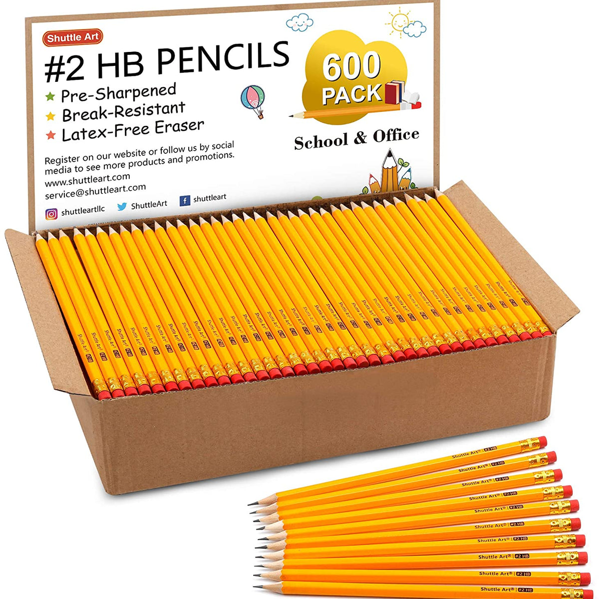 Wood-Cased #2 HB Pencils - Set of 600 — Shuttle Art
